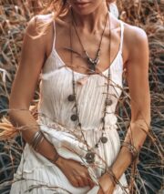 Chloe Boho Wedding Dress – Ruffled Scoop Neck Cotton Maxi Gown | ZinniaPearl - Image 4