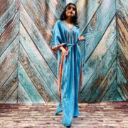 Hand Tie Dye Rayon Kaftan: Boho Maxi Dress - Image 2