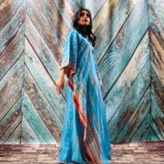 Hand Tie Dye Rayon Kaftan: Boho Maxi Dress - Image 3