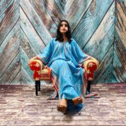 Hand Tie Dye Rayon Kaftan: Boho Maxi Dress - Image 9