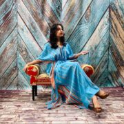 Hand Tie Dye Rayon Kaftan: Boho Maxi Dress - Image 10