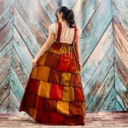 Handmade Cotton Patchwork Pinafore Dress | Boho Hippie Festival Maxi – Binsa by ZinniaPearl - Image 4