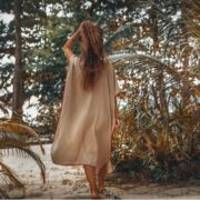 Handmade Cotton Kaftan Maxi Dress | Embroidered Crochet Tunic | Oceano by ZinniaPearl - Image 5