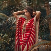 Handmade Cotton Kaftan Maxi Dress | Embroidered Crochet Tunic | Oceano by ZinniaPearl - Image 6