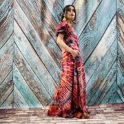 Celeste Hand-Dyed Cotton Maxi Dress – Boho Festival Off-Shoulder Tie-Dye | ZinniaPearl - Image 2