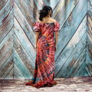 Celeste Hand-Dyed Cotton Maxi Dress – Boho Festival Off-Shoulder Tie-Dye | ZinniaPearl - Image 5