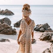 Myko Cotton Hand Crochet Kaftan Tunic Dress Pullover Beach Coverup Festival Summer Dress Handmade - Image 4