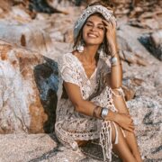 Myko Cotton Hand Crochet Kaftan Tunic Dress Pullover Beach Coverup Festival Summer Dress Handmade - Image 8