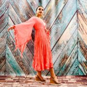 Boho Tie-Dye Maxi Duster – Kara Ruffled Festival Kimono Cover-UpUp - Image 3