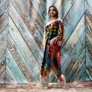 Handmade Tie-Dye Fringe Poncho | Boho Festival Kaftan, Plus Size – Arlo by ZinniaPearl - Image 4