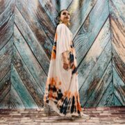 Hand Tiedye Rayon Kimono Duster: Boho Festival Beach Coverup - Image 4