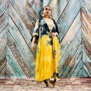 Hand Tiedye Rayon Kimono Duster: Boho Maxi Beach Coverup