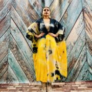 Hand Tiedye Rayon Kimono Duster: Boho Maxi Beach Coverup - Image 7