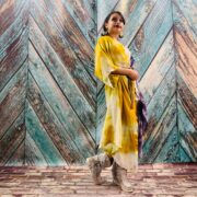 Hand Tiedye Rayon Kimono Duster: Boho Festival Beach Coverup - Image 2