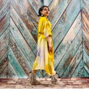 Hand Tiedye Rayon Kimono Duster: Boho Festival Beach Coverup - Image 4