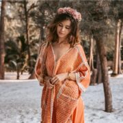 Handmade Crochet Embroidered Cotton Maxi Kaftan: Beach Resort Gown - Romantic - Image 7