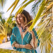 Handmade Crochet Embroidered Maxi Kaftan | Cotton Beach Gown – Romantic by ZinniaPearl - Image 6