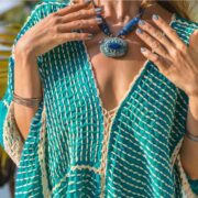 Handmade Crochet Embroidered Maxi Kaftan | Cotton Beach Gown – Romantic by ZinniaPearl - Image 7