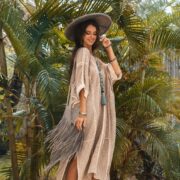 Handmade Crochet Embroidered Maxi Kaftan | Cotton Beach Gown – Romantic by ZinniaPearl - Image 8