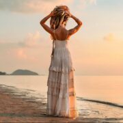 Boho Chic Lace Maxi Dress | Raw Cotton Sleeveless Gown| Lacey by ZinniaPearl - Image 3