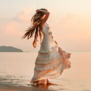 Boho Chic Lace Maxi Dress | Raw Cotton Sleeveless Gown| Lacey by ZinniaPearl - Image 4