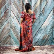Celeste Hand-Dyed Cotton Maxi Dress – Boho Festival Off-Shoulder Tie-Dye | ZinniaPearl - Image 3
