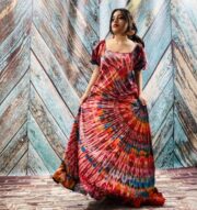 Celeste Hand-Dyed Cotton Maxi Dress – Boho Festival Off-Shoulder Tie-Dye | ZinniaPearl - Image 7
