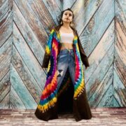 Dream Hand-Dyed Jersey Cotton Hoodie Duster – Boho Festival Cardigan | ZinniaPearl - Image 3