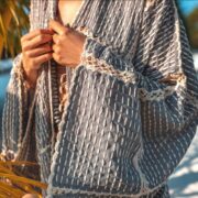 Handmade Crochet Duster | Platinum Cotton Resort Wear – Isa Kimono by ZinniaPearl - Image 6
