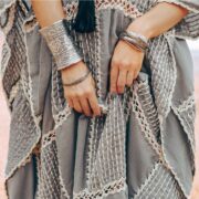 Zora Kaftan – Handmade Crochet Cotton | Platinum Boho Maxi Dress by ZinniaPearl - Image 7