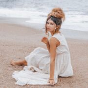 Short-Sleeve Raw Cotton Kimono – Zoe Ruffled Boho Duster Beach Cover-Up - Image 6