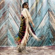 Handmade Tie-Dye Fringe Poncho | Boho Festival Kaftan, Plus Size – Arlo by ZinniaPearl - Image 6