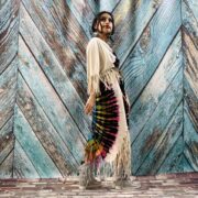 Handmade Tie-Dye Fringe Poncho | Boho Festival Kaftan, Plus Size – Arlo by ZinniaPearl - Image 7