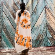 Hand Tiedye Rayon Kimono Duster: Boho Festival Beach Coverup - Image 3