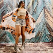 Hand Tiedye Rayon Kimono Duster: Boho Festival Beach Coverup - Image 5