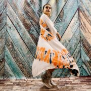 Hand Tiedye Rayon Kimono Duster: Boho Festival Beach Coverup - Image 8