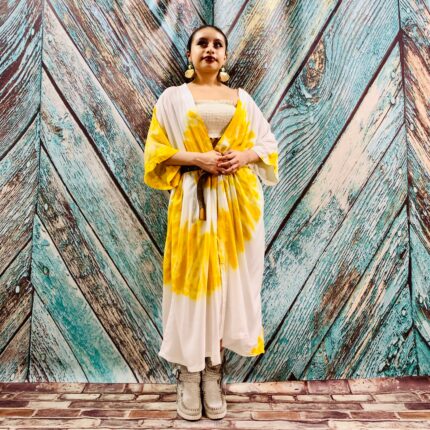 Hand Tiedye Rayon Kimono Duster: Boho Festival Beach Coverup