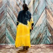 Hand Tiedye Rayon Kimono Duster: Boho Maxi Beach Coverup - Image 3