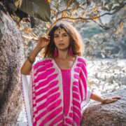 Handmade Cotton Kaftan – Oceano Embroidered Crochet Tunic Dress - Image 6