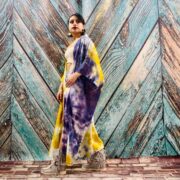 Hand Tiedye Rayon Kimono Duster: Boho Festival Beach Coverup - Image 3