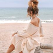 Handmade Crochet Embroidered Cotton Maxi Kaftan Dress: Beach Resort Gown - Romantic - Image 6