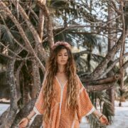 Handmade Crochet Embroidered Cotton Maxi Kaftan: Beach Resort Gown - Romantic - Image 5