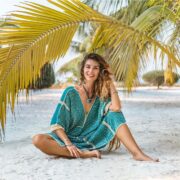 Handmade Crochet Embroidered Maxi Kaftan | Cotton Beach Gown – Romantic by ZinniaPearl - Image 8