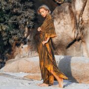 Grace Handcrafted Tie-Dye Kaftan – Plus Size Boho Rayon Dress | ZinniaPearl - Image 2