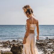 Handmade Raw Cotton 2-Piece Set – Boho Tube Top & Capri Pants for Beachwear - Image 5