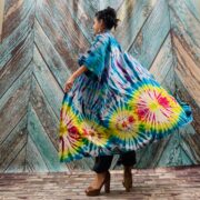 Cypress Hand Tie-Dye Cotton Maxi Kimono Duster – Boho Festival Cardigan | ZinniaPearl - Image 8