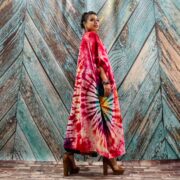 Cypress Hand Tie-Dye Cotton Maxi Kimono Duster – Boho Festival Cardigan | ZinniaPearl - Image 2