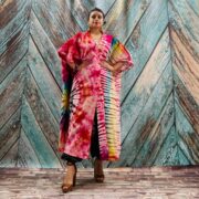 Cypress Hand Tie-Dye Cotton Maxi Kimono Duster – Boho Festival Cardigan | ZinniaPearl - Image 4