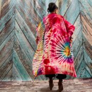 Cypress Hand Tie-Dye Cotton Maxi Kimono Duster – Boho Festival Cardigan | ZinniaPearl - Image 7