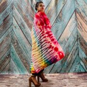 Cypress Hand Tie-Dye Cotton Maxi Kimono Duster – Boho Festival Cardigan | ZinniaPearl - Image 9